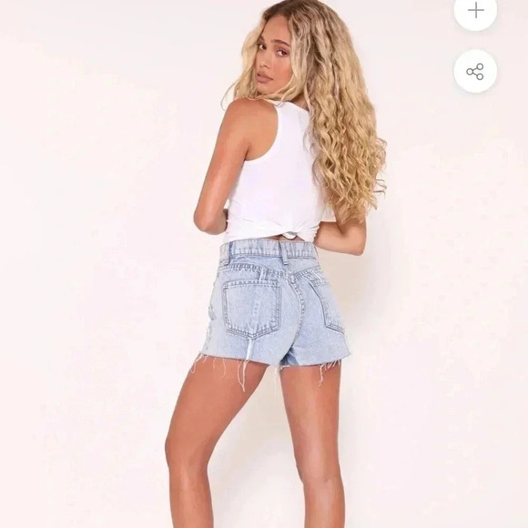 REVICE OC Cutoffs / 4Ever Shorts Size 26 Frayed Grid Detail High Waisted Cotton - Picture 4 of 12